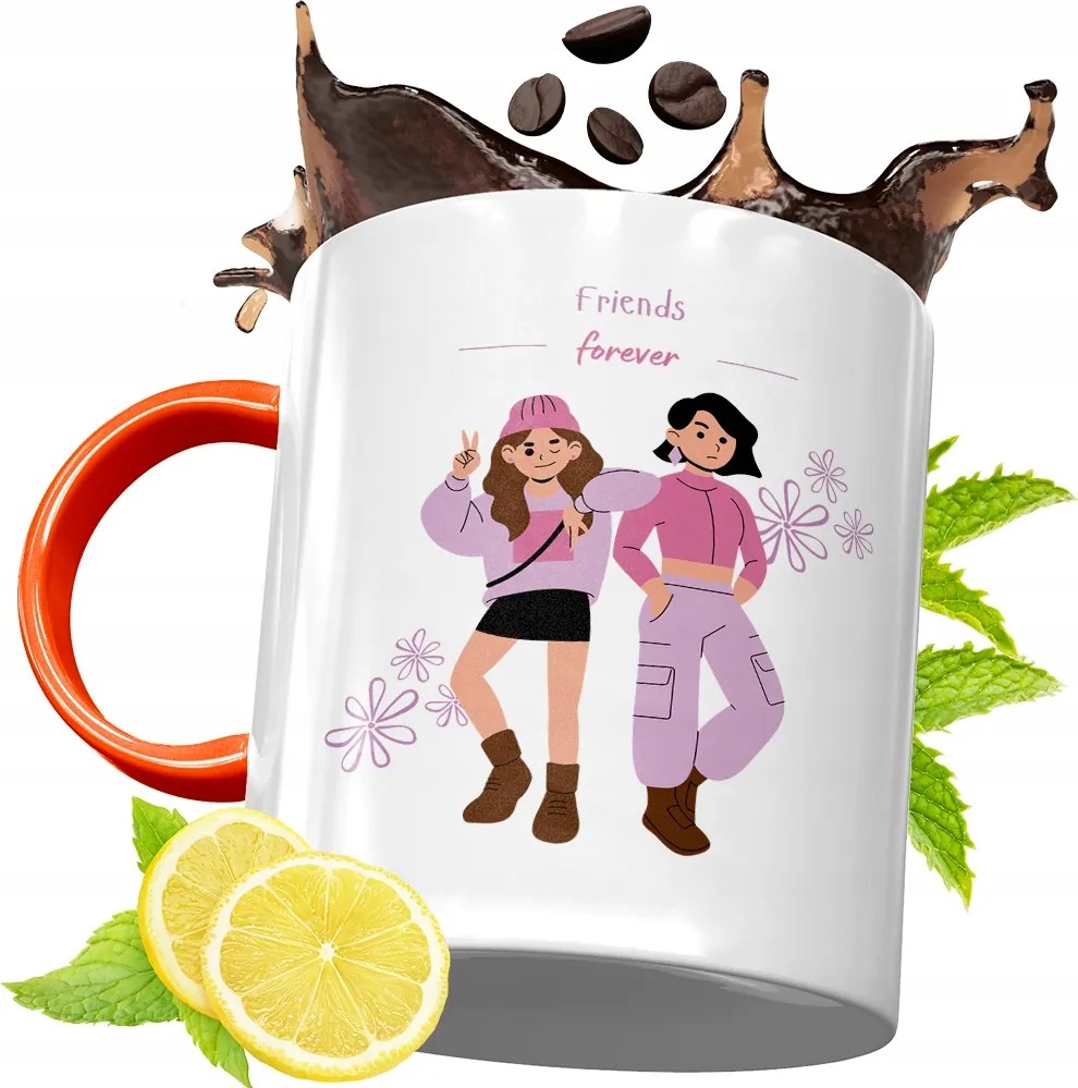 Narancssárga Bögre Barátnő Barátnőjének, fényképes nyomattal