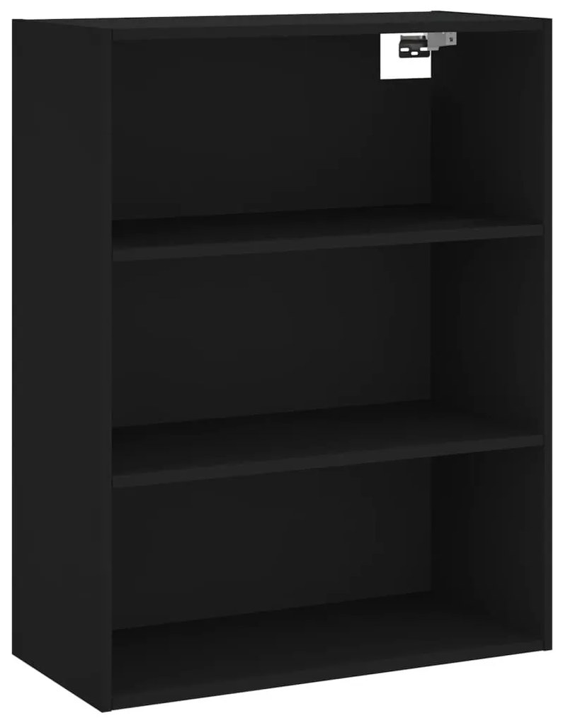 fekete szerelt fa magasszekrény 69,5 x 34 x 180 cm