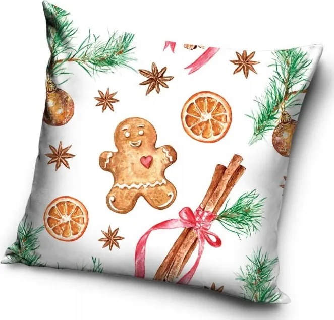 Karácsonyi párnahuzat 40x40 Velvet Ajándékok Mézeskalács emberke