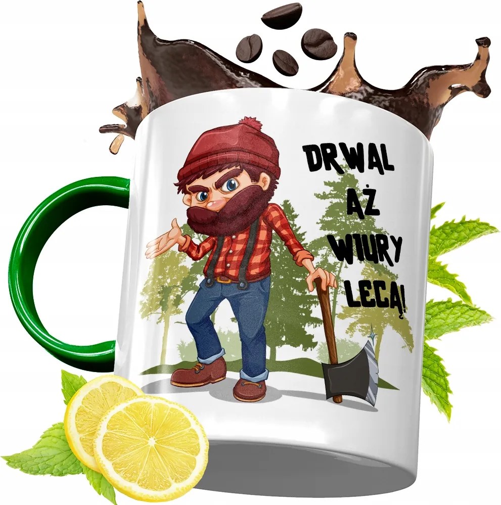 Zöld Bögre Favágónak Születésnapi Ajándék fényképes nyomtatással