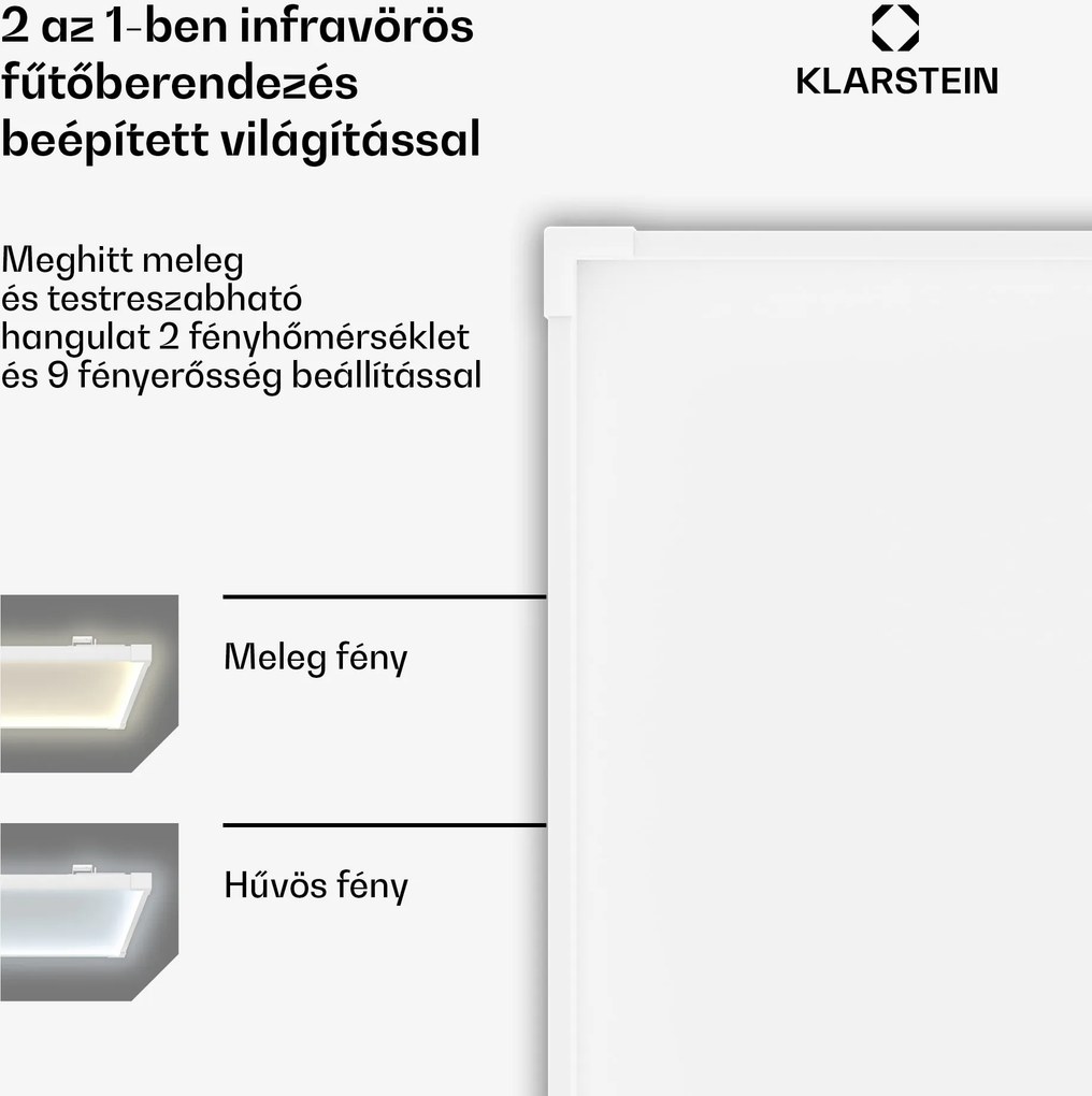 Klarstein Wondersky infravörös panel | 360 W | 4 - 8 m² | Minimalista dizájn | 60 cm x 60 cm
