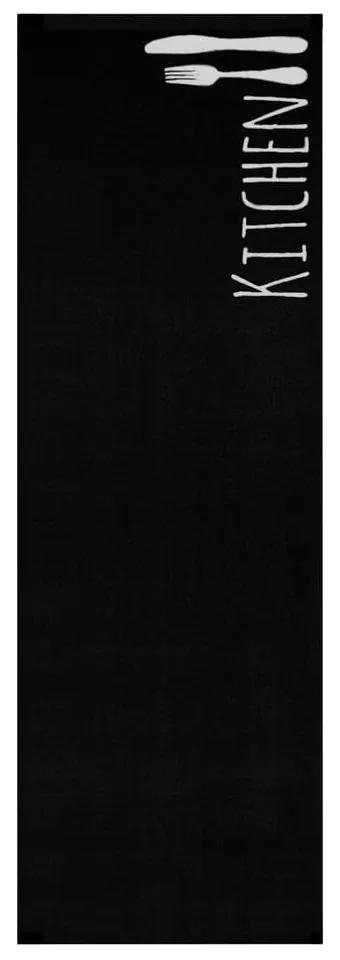 Cook & Clean Black Kitchen konyhai futószőnyeg, 150 x 50 cm - Bougari