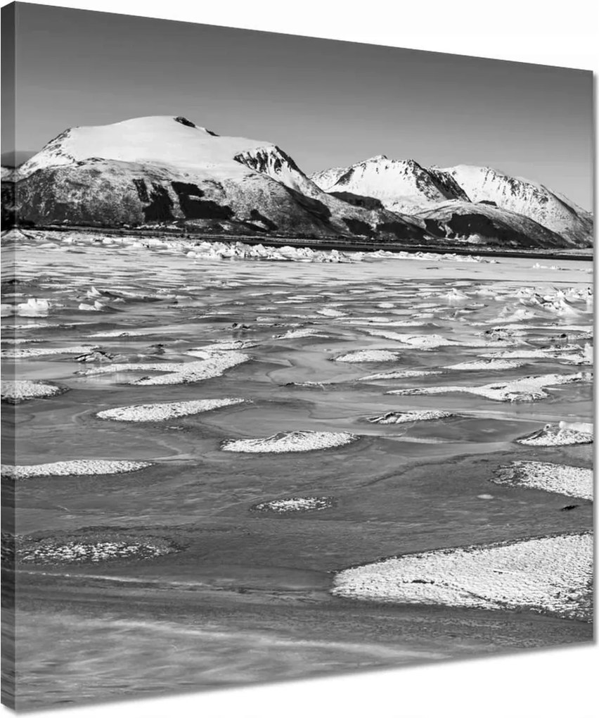 Vászonkép 40x40 Tél Norvégia Tó