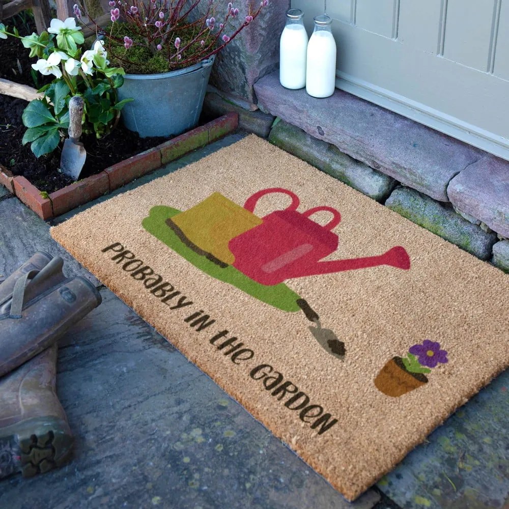 Kókuszrost lábtörlő 40x60 cm Probably in the Garden – Artsy Doormats