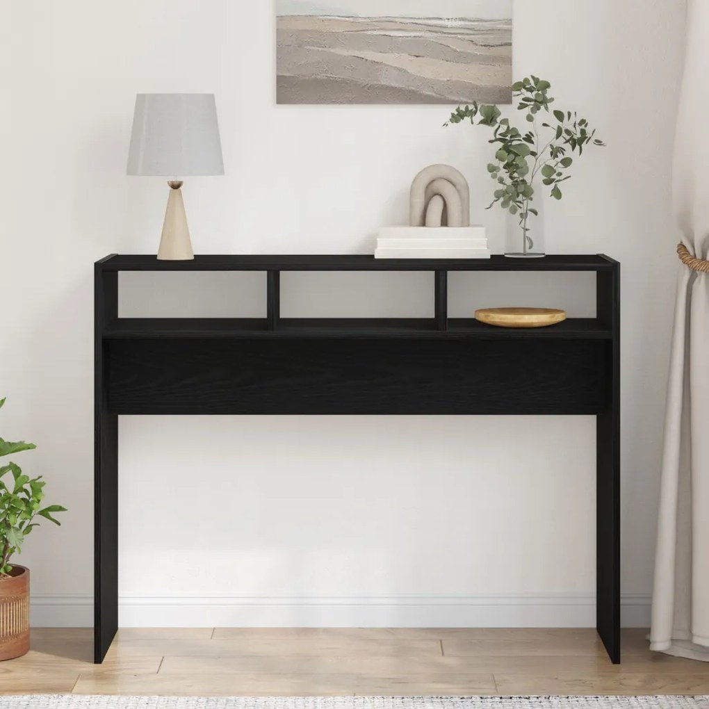 Fekete Tölgy Konzolasztal 105x30x80 cm Műanyag
