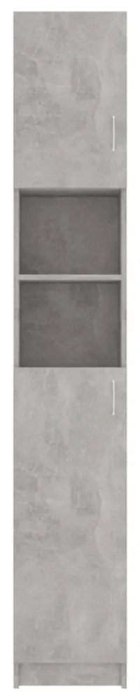 betonszürke szerelt fa fürdőszobaszekrény 32 x 25,5 x 190 cm
