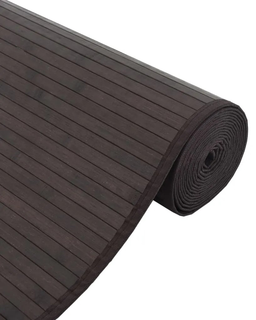 négyszögletű sötétbarna bambusz szőnyeg 100 x 1000 cm