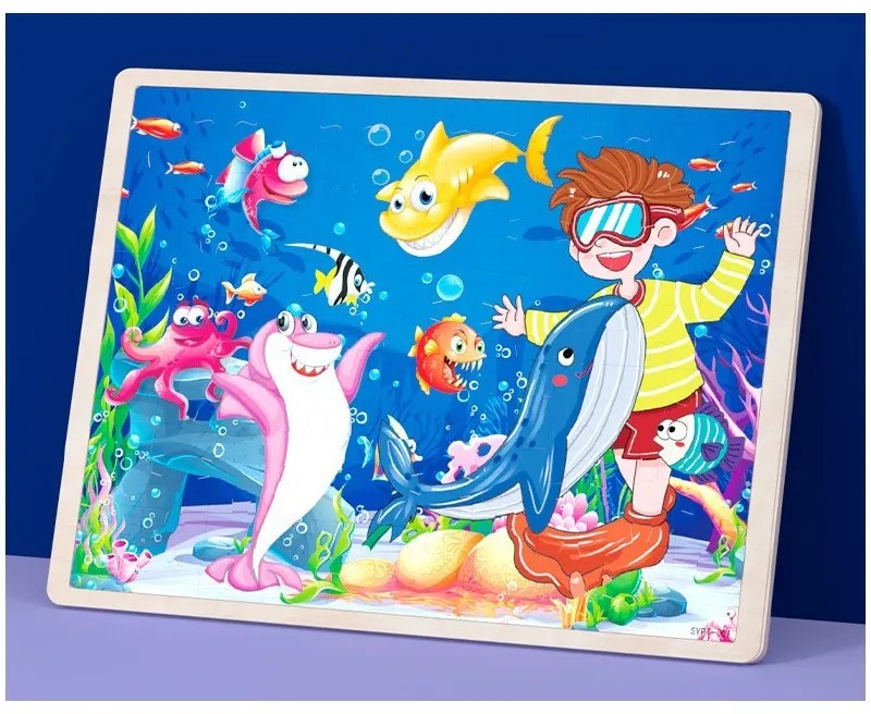 Fa puzzle - A víz felszíne alatt 60 db