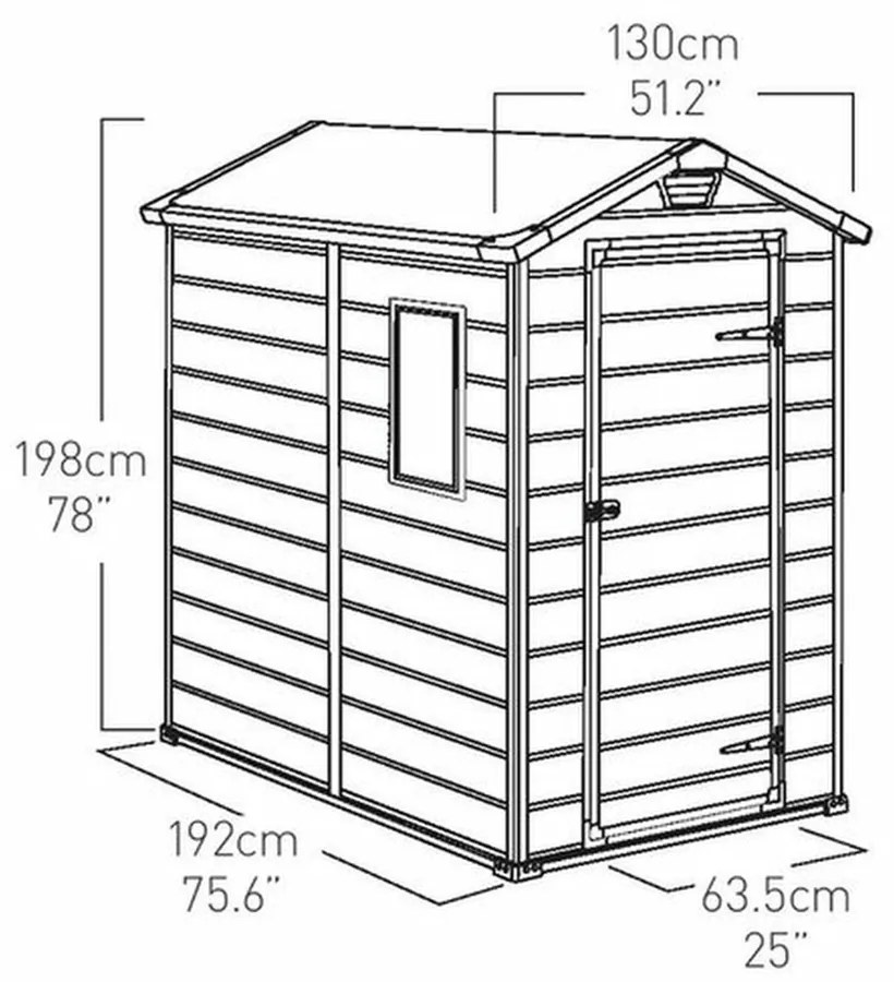 Keter Manor 4x6 műanyag szerszámos ház 198x130x192cm Bézs színű