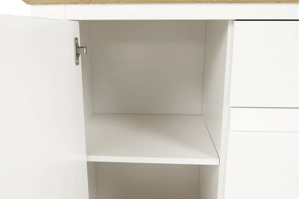 Komód MZ11, fehér/grand tölgy, LEON