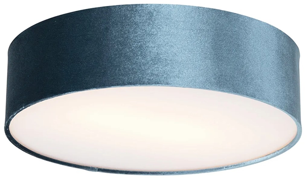 Modern mennyezeti lámpa kék 40 cm arany belsővel - Drum