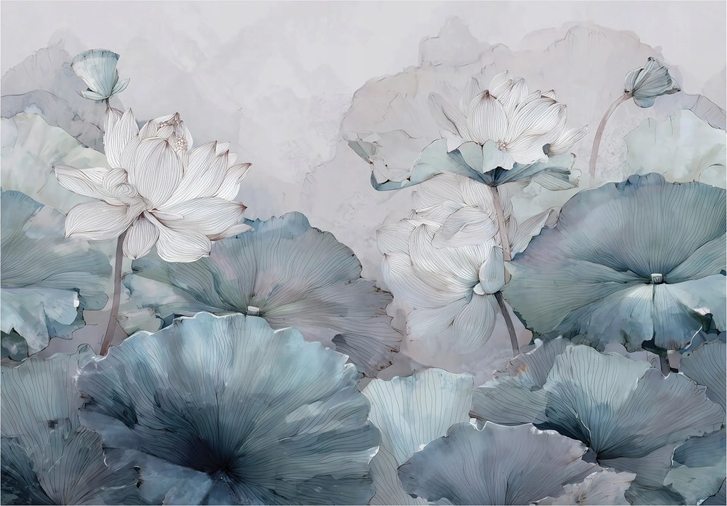 Fotótapéta Kék Virágok A Nappali Hálószobájába Flizelina Tapéta 300x210