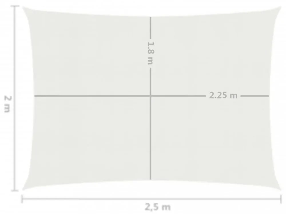 fehér HDPE napvitorla 160 g/m² 2 x 2,5 m