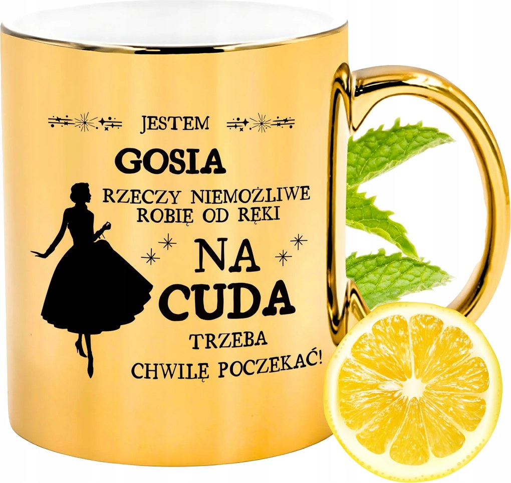 Prémium Arany Csillogó Bögre Ajándék Nyomtatott Fotóval