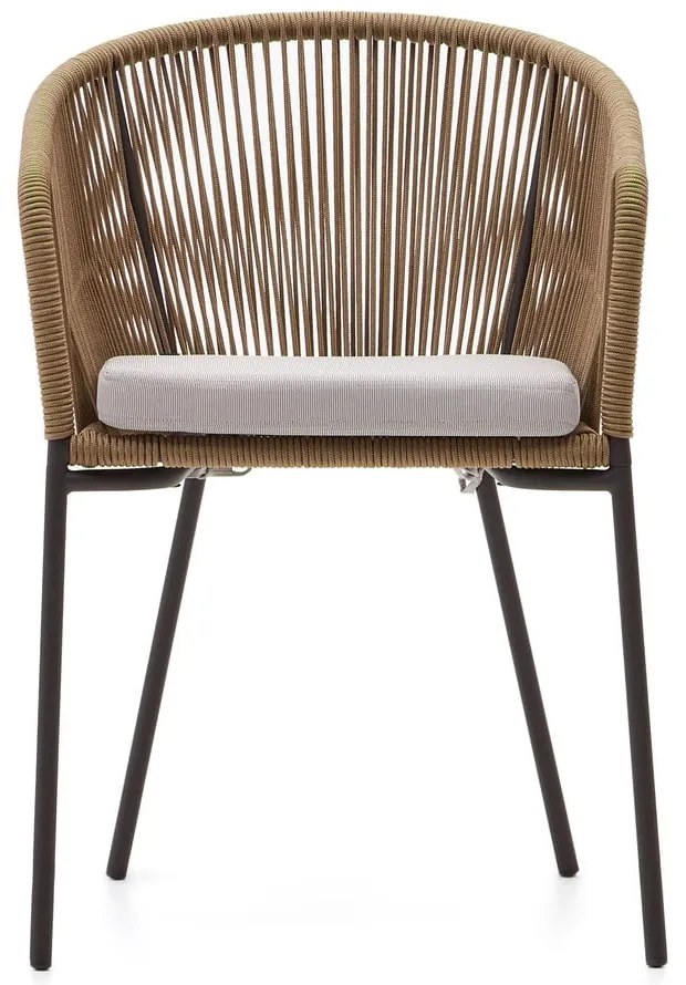Bézs fém-párnázott kerti szék Yanet – Kave Home
