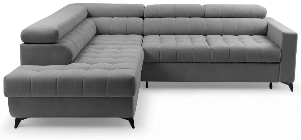 Nardo L kinyitható sarokkanapé, bal oldali - szürke Pretty 17 plüss
