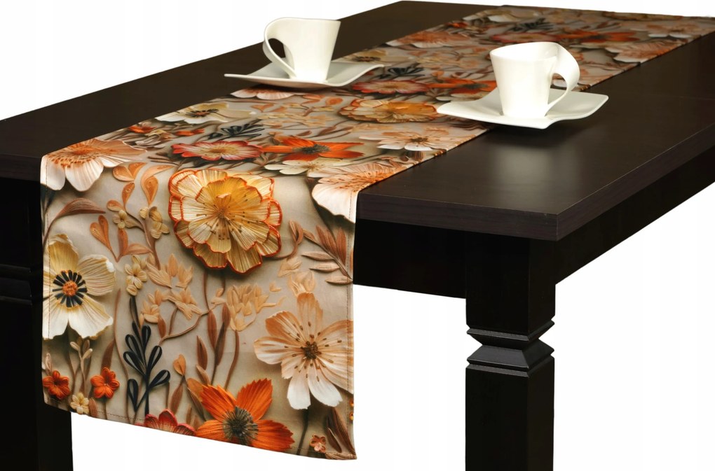 Asztali futó Abrosz asztalra, dekoráció nappaliba, 40x160 cm, modern minta, élénk színek