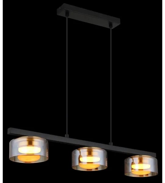 Globo 16055-3HG - LED Csillár zsinóron HIGGINS 3xGX53/6W/230V füstös/barna