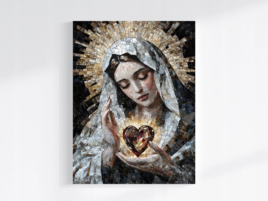Canvas Vallás Mozaik Szűz Mária 75x100