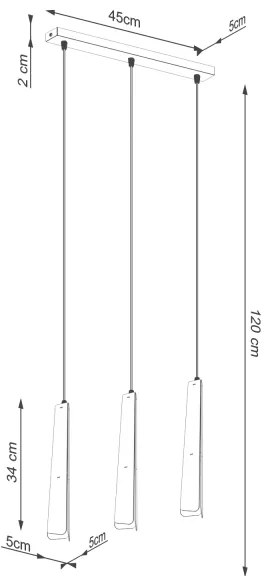 Sollux SL.1402 - Csillár zsinóron PRYSM 3xG9/8W/230V fekete