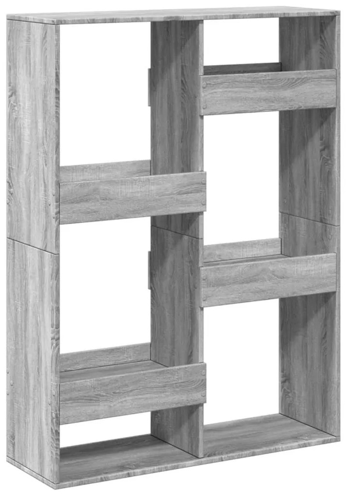 szürke sonoma színű szerelt fa könyvespolc 100 x 33 x 135 cm