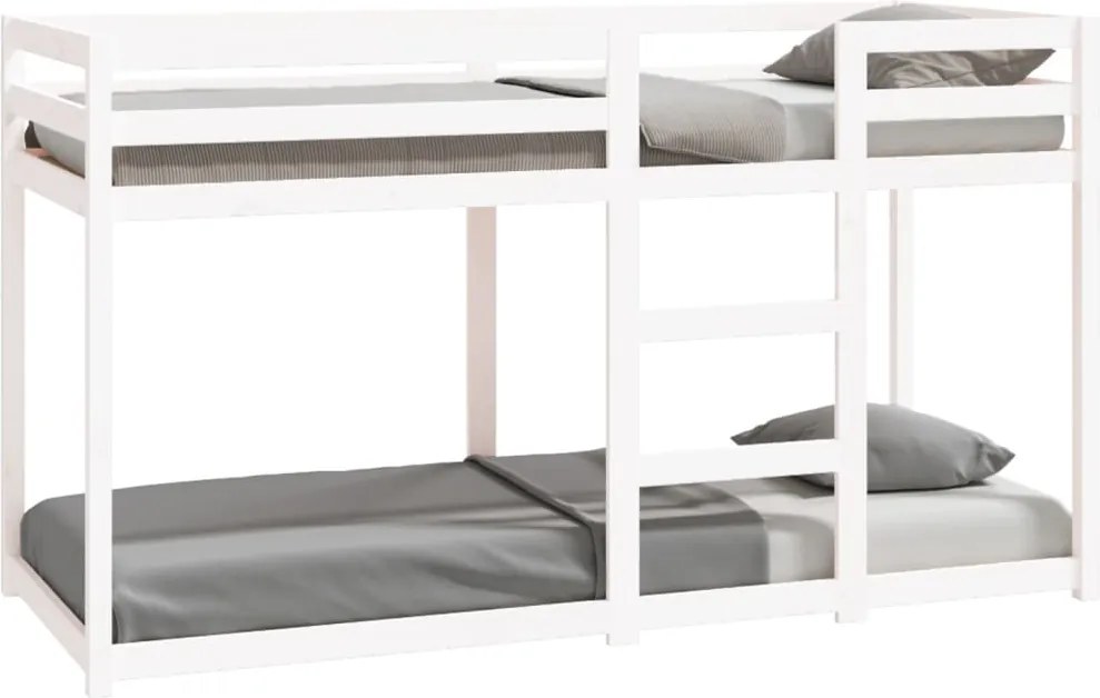 vidaXL fehér tömör fenyőfa emeletes ágy 75x190 cm