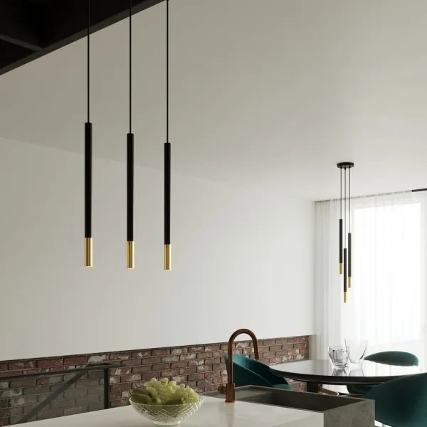 Csillár zsinóron MOSAIC 1xG9/12W/230V fekete/arany