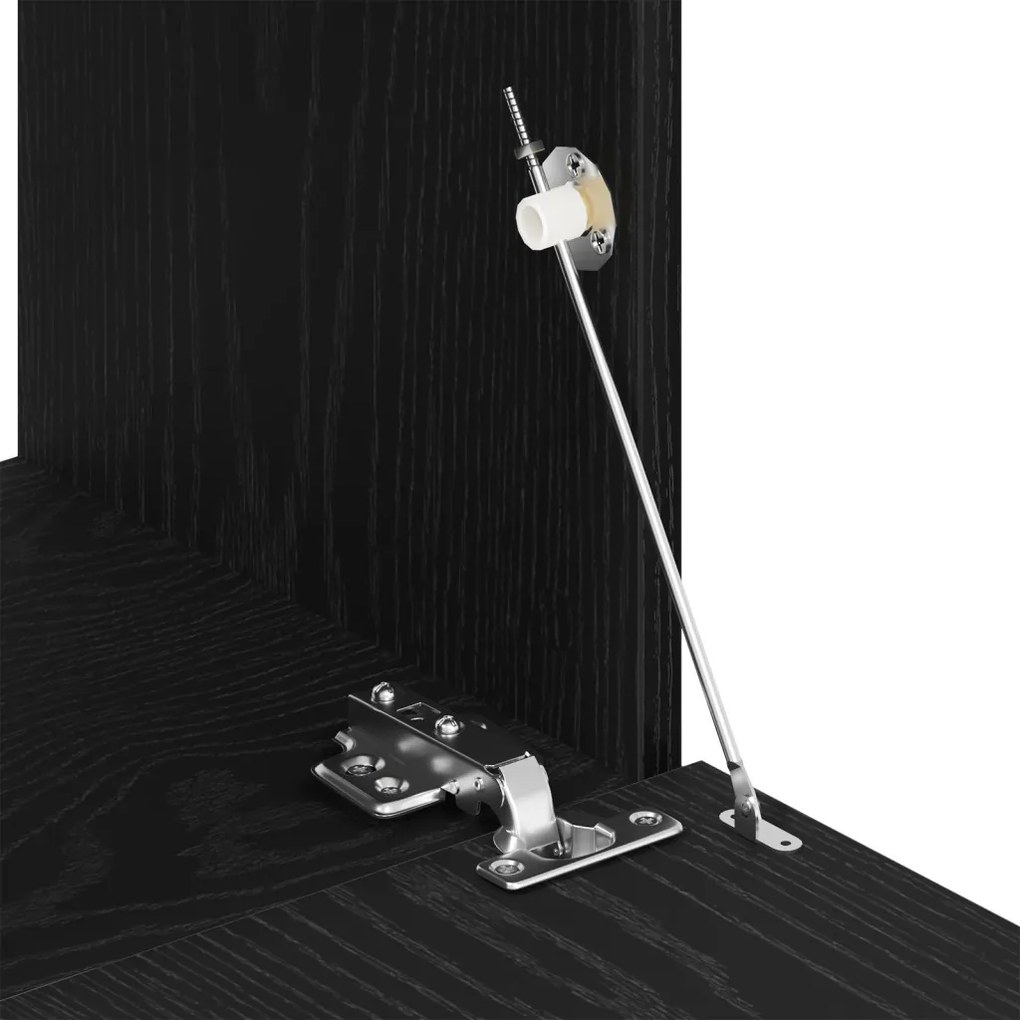 TV faliszekrények (2 db) - Fekete tölgy, 80x30x30 cm, MDF-ből készült