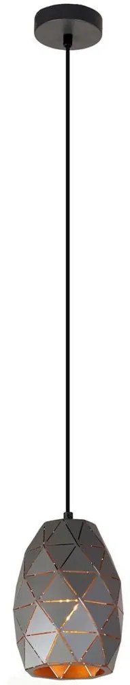 ITALUX MDM-3480/1 GR+GD - Csillár zsinóron HARLEY 1xE27/40W/230V antracit