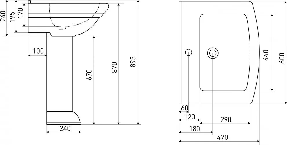 Kleopatra 13 kerámia mosdó, lábazattal