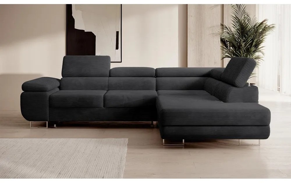 Sarokkanapé Stiletto (J) (fekete + ezüst). Akció -15%. 1099687