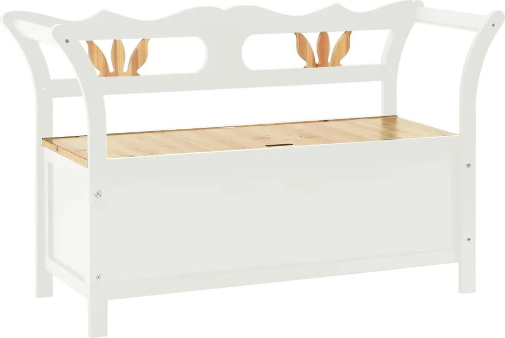 vidaXL fehér tömör fenyőfa pad 107 x 45 x 75,5 cm