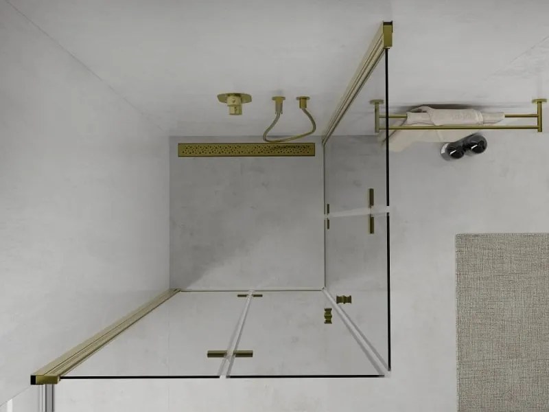Mexen Lima Duo zuhanykabin összecsukható 90 x 90 cm, átlátszó, arany - 856-090-090-50-00-02