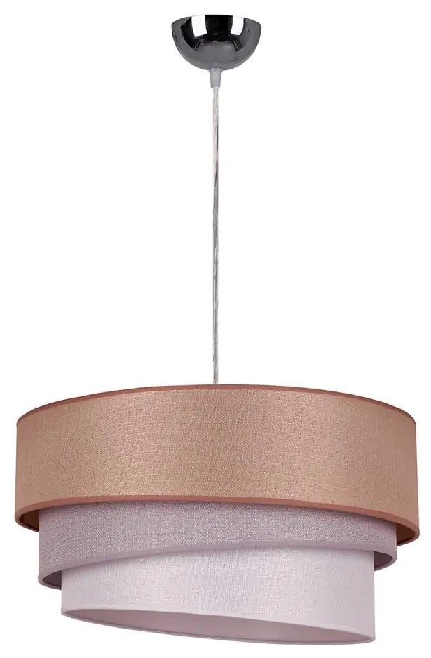 Duolla - Csillár zsinóron TRIO 1xE27/40W/230V átm. 45 cm barna/szürke/ezüst