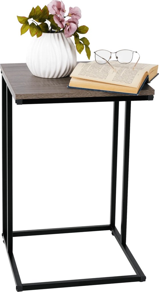 Konzolasztal, tölgy/fekete, KALA