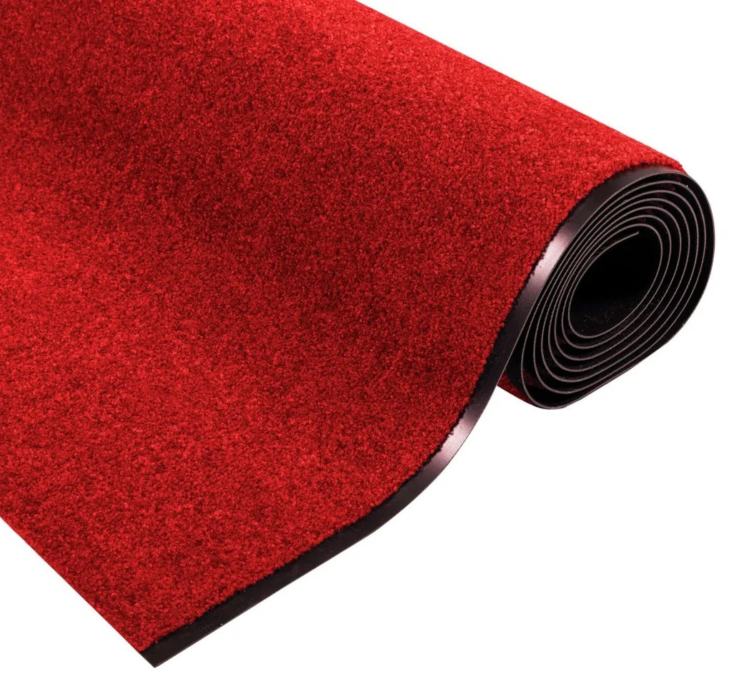 Ajtószőnyeg Piros és Fekete 120 x 350 cm Poliamid és PVC