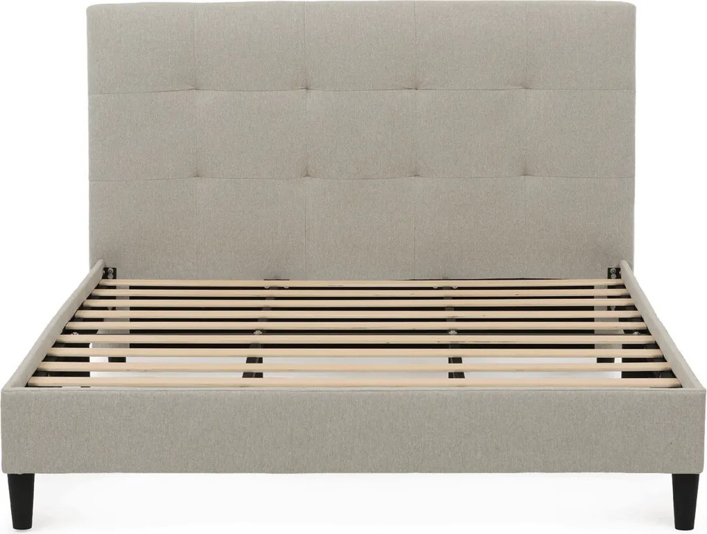 Kárpitozott franciaágykeret bézs szövet BED-M180 CRM2