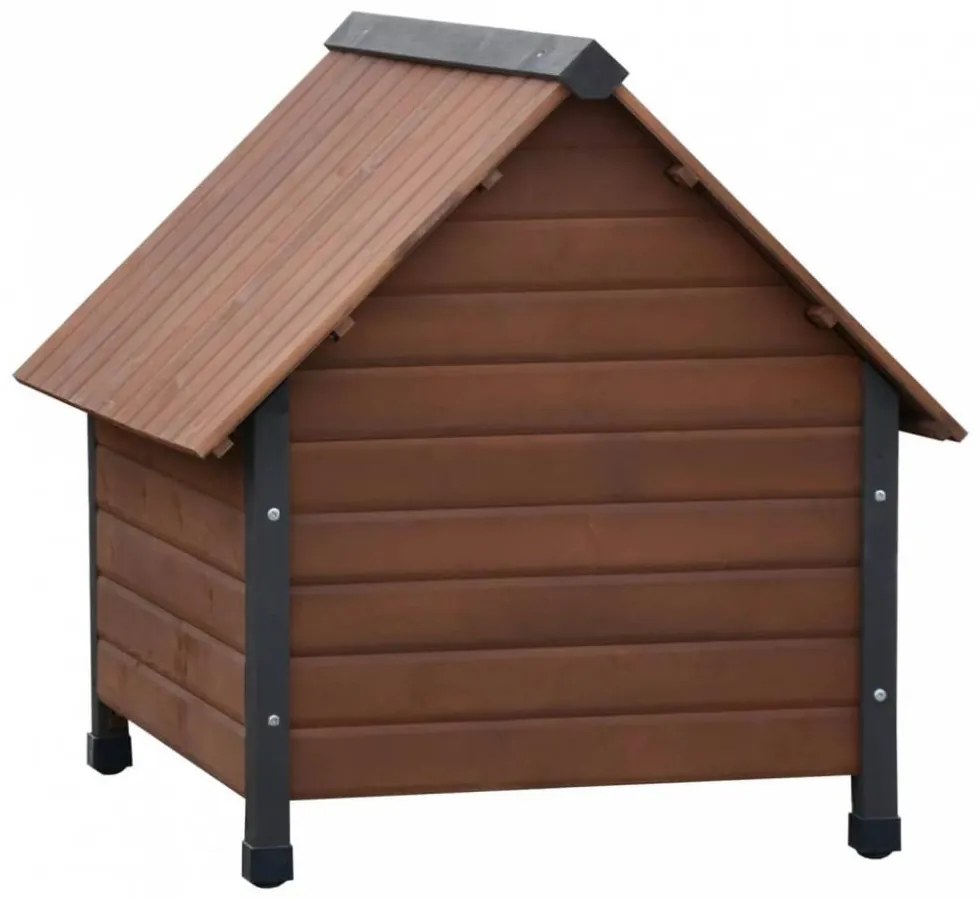 @Pet Rustique barna kutyaház műanyag csapólapokkal 88 x 78 x 80 cm