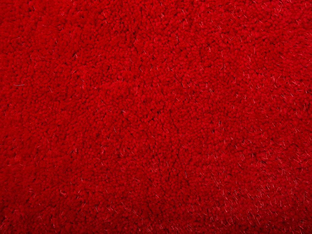Piros hosszú szálú szőnyeg ⌀ 140 cm DEMRE Beliani