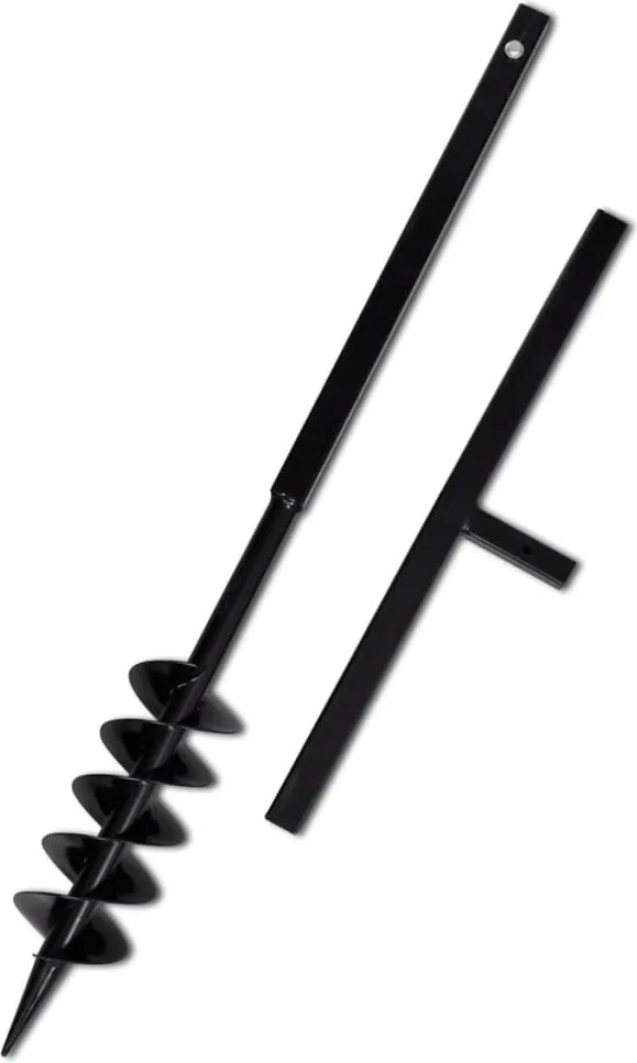 vidaXL Kézi Föld Fúró Auger Bit 100 mm Dupla Csigával Fekete Acél