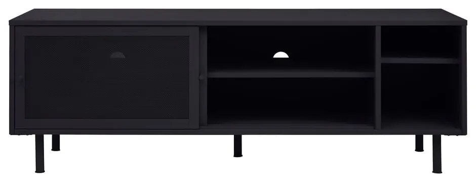 Fekete fém TV-állvány 160x55x45 cm Veep – Unique Furniture