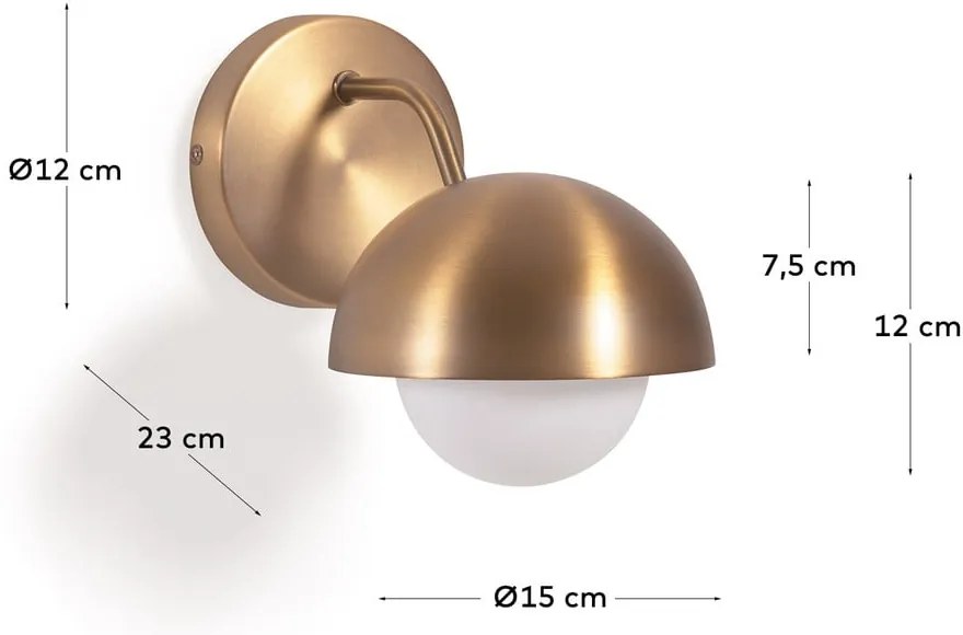 Aranyszínű fali lámpa ø 15 cm Lonela – Kave Home