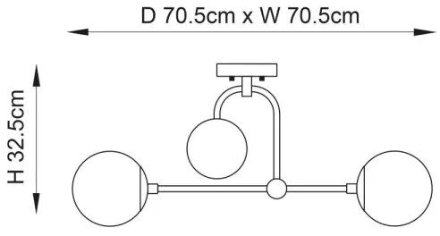 Endon 90843 - Felületre szerelhető ONTARIO csillár 4xE14/7W/230V, sárgaréz