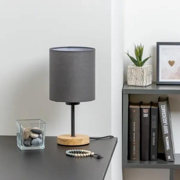 Brilagi - Asztali lámpa NUBILA WOOD 1xE27/25W/230V tölgy/antracit