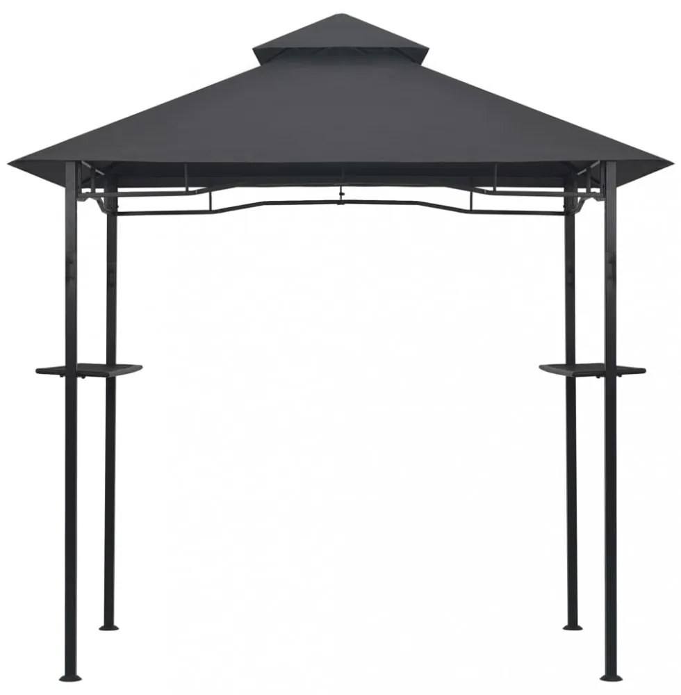 antracitszürke acél grillpavilon 240 x 150 x 255 cm
