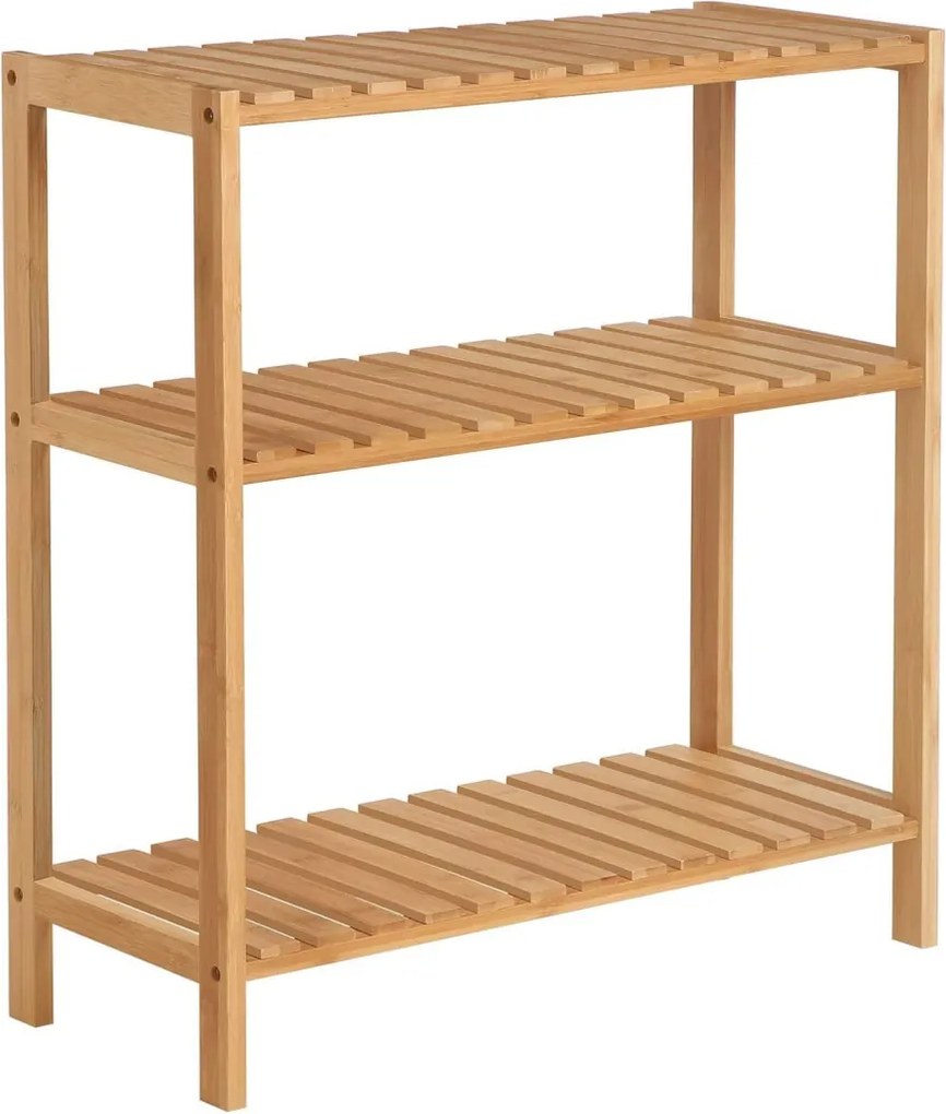 Bambusz polc fürdőszobába, konyhába, 3 szintes 59x26x66cm