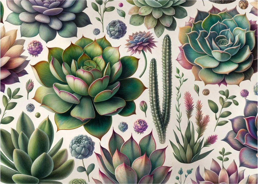 Kép - Pozsgás növények (70x50 cm)