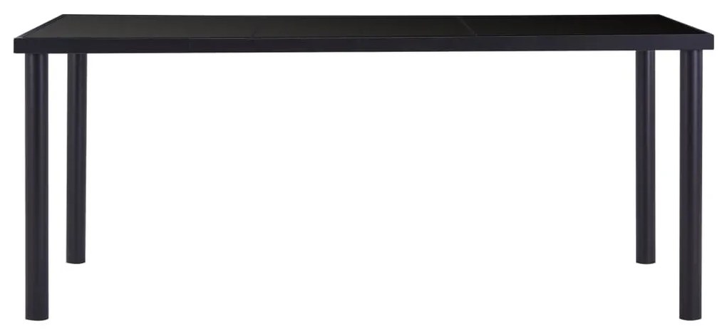 Fekete edzett üveg étkezőasztal 180 x 90 x 75 cm