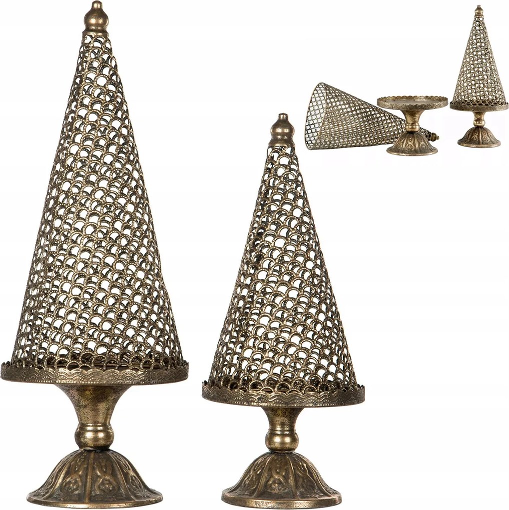 Karácsonyfa Figura Arany Karácsonyi 2 db-os dekoráció karácsonyi ajándék