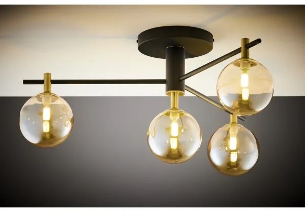 Jupiter 2031 - Felületre szerelhető csillár FIGARO 4xG9/10W/230V fekete/arany/bézs